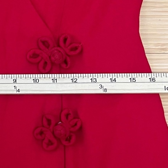 Vintage 90s Jessica Howard Womens Dress Size 8 Red Wrap Midi Sheath Retro‎ - Picture 9 of 10